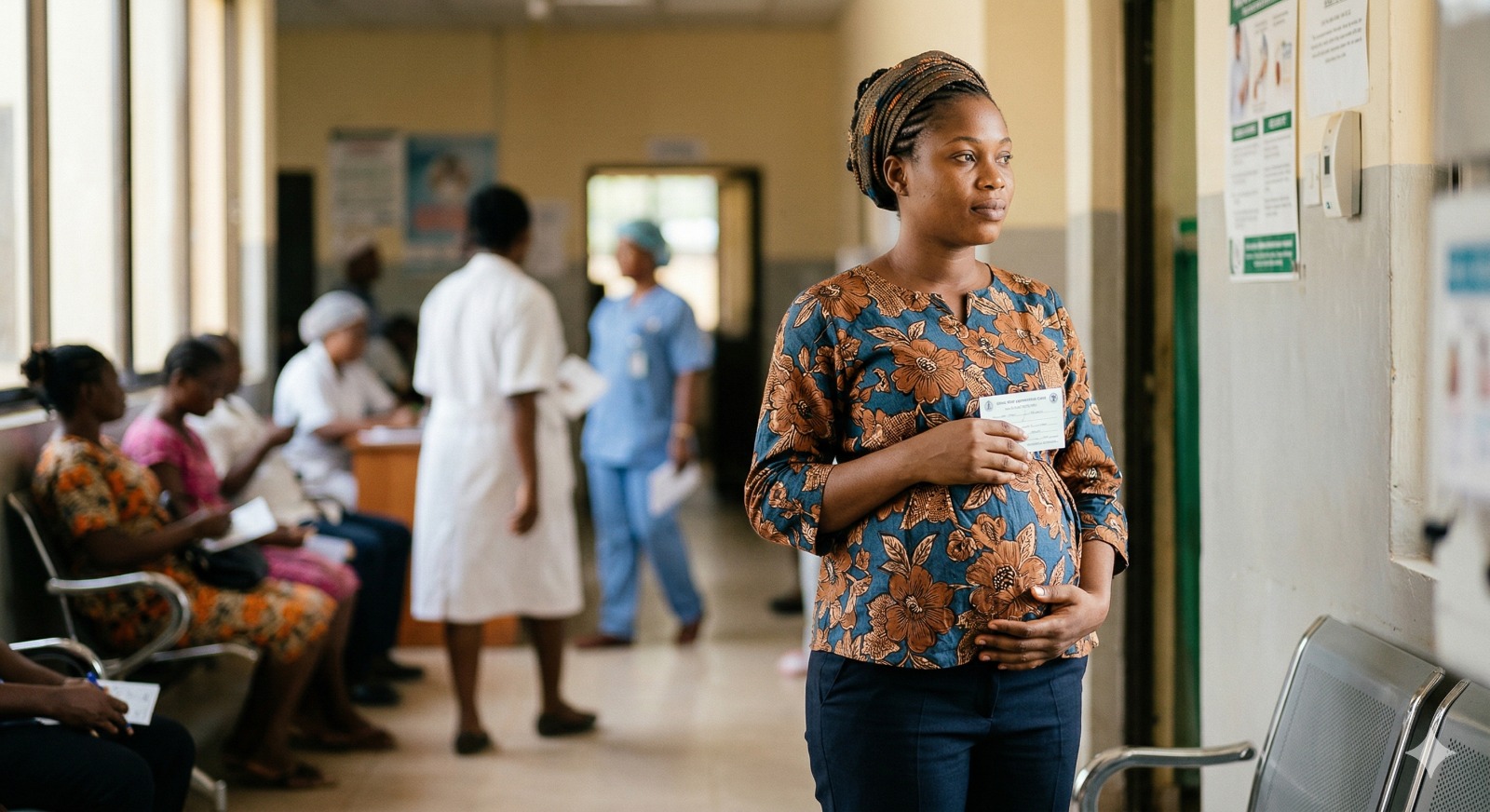 Young woman at a Nigerian health clinic